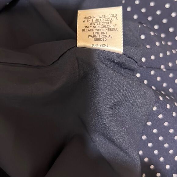7th Avenue New York & Company skirt cotton blend polka dot navy 2 FiRM on PRICE - Picture 6 of 6